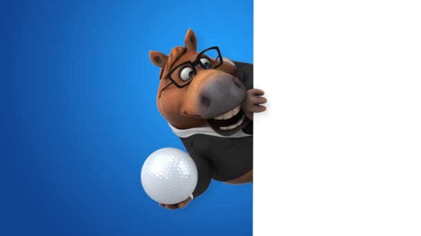 ボール アニメーションで楽しい馬 — ストック動画