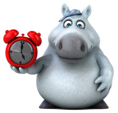 eğlenceli çizgi film karakteri ile çalar saat - 3d çizim