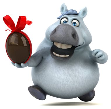 Easter egg - 3d çizim ile eğlenceli karakter