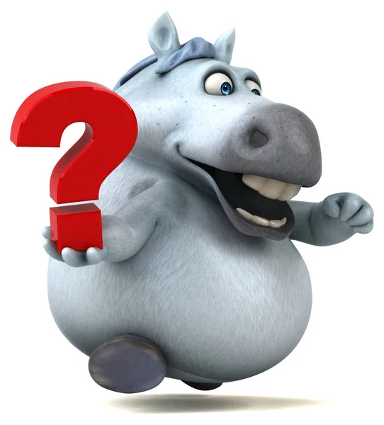 Funny Cartoon Character Question Mark Illustration — Stock Photo, Image