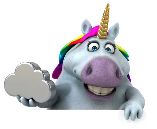 Fun Unicorn Cloud Illustration — Stock Photo, Image