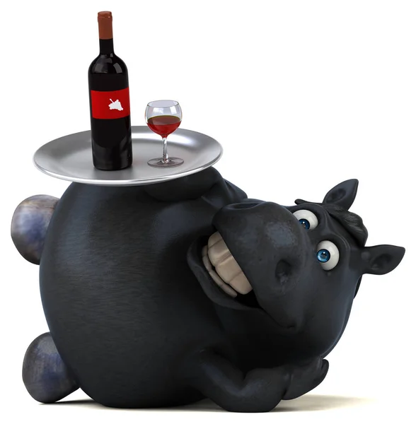 Funny Cartoon Character Wine Illustration — Stock Photo, Image