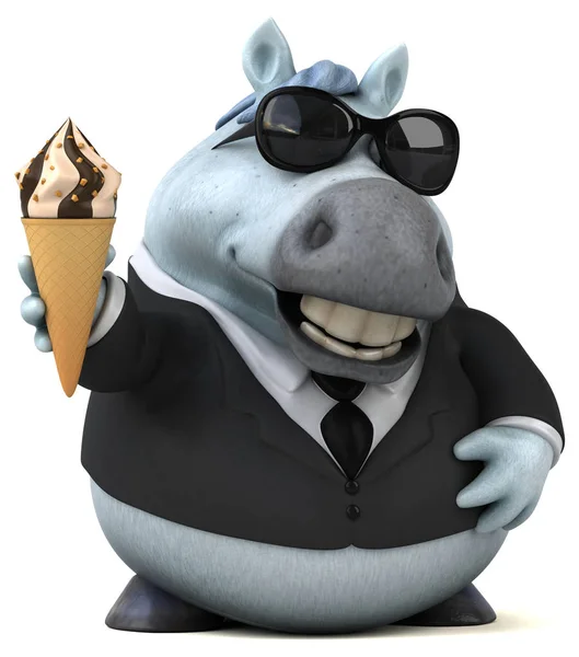 Funny Cartoon Character Ice Cream Illustration — Stock Photo, Image