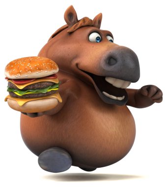 Hamburger - 3d çizim ile eğlenceli at