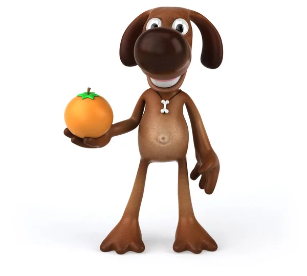 Lustige Cartoon Figur Mit Orange Illustration — Stockfoto