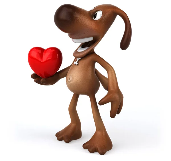 Fun Cartoon Character Heart Illustration — Stock Photo, Image