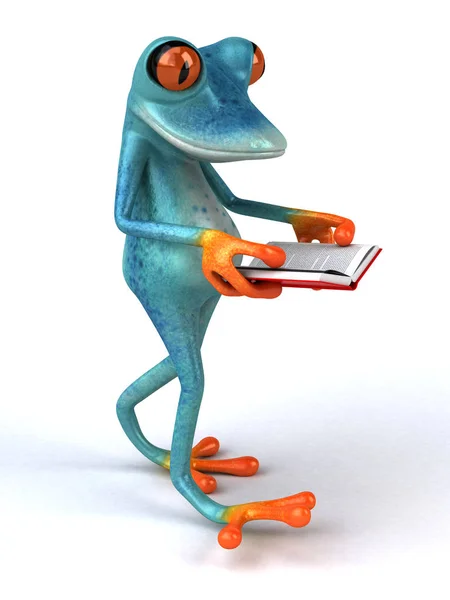 Spaß Frosch Lesen Illustration — Stockfoto