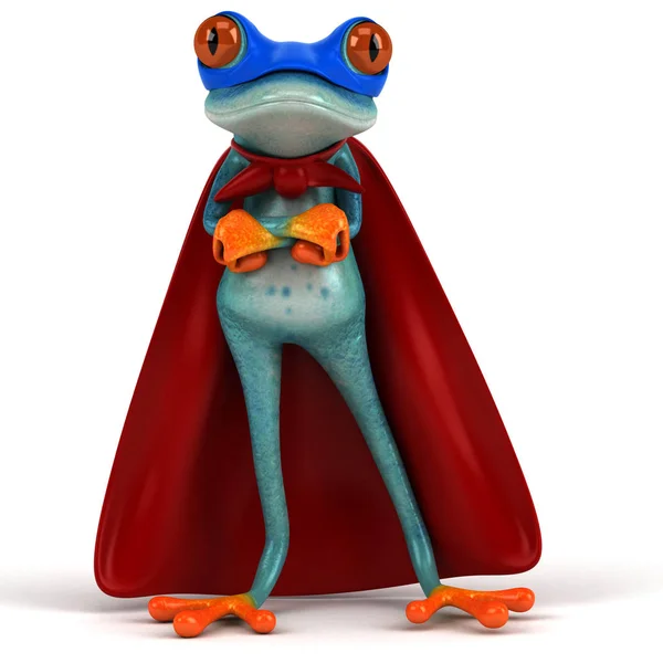 Superhéros Grenouille Amusant Illustration — Photo