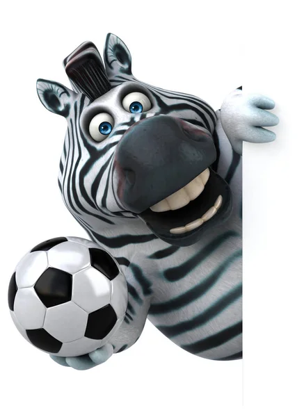 Zabawa Zebra Piłką Ilustracja — Zdjęcie stockowe