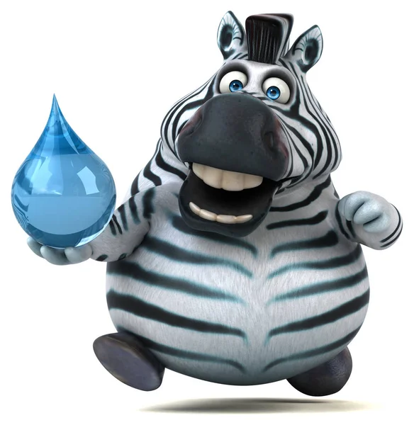 Kul Zebra Med Droppe Illustration — Stockfoto