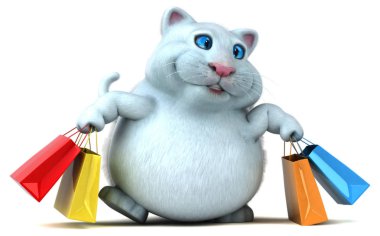 -3d çizim ile eğlenceli kedi çanta