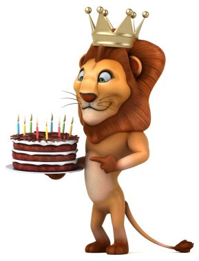 Komik çizgi film karakteri ile kek - 3d çizim