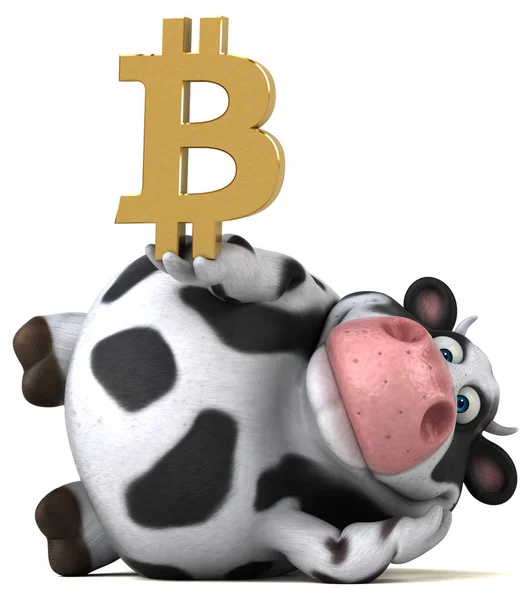 Забавный Мультяшный Персонаж Bitcoin — стоковое фото