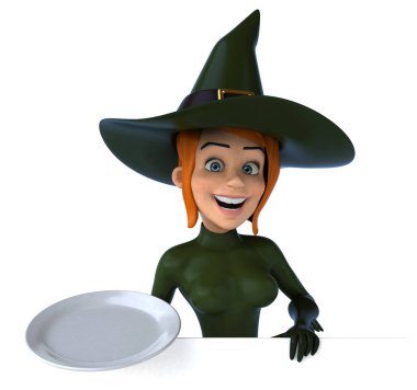 komik çizgi film karakteri ile plaka - 3d çizim