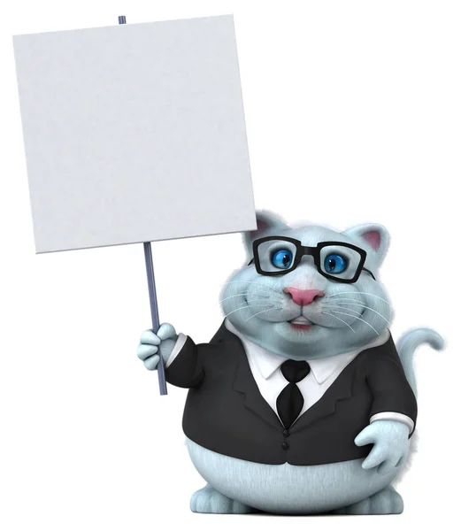 Fun Cat Businessman Illustration — Stock Photo, Image