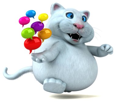 Eğlenceli çizgi film karakteri ile - 3d illüstrasyon kabarcıklar