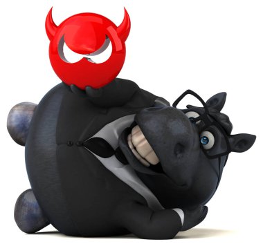 Eğlenceli çizgi film karakteri ile virüs - 3d çizim