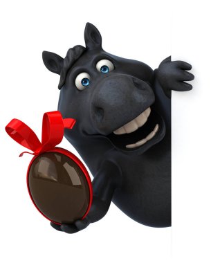 Paskalya yortusu yumurta - 3d çizim ile eğlenceli çizgi film karakteri