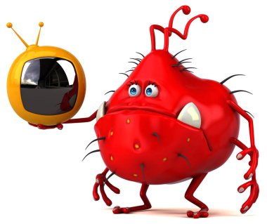 Tv - 3d çizim ile eğlenceli çizgi film karakteri