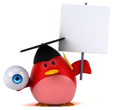 Eğlenceli çizgi film karakteri ile göz - 3d çizim