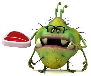 komik karikatür karakter etli - 3d çizim