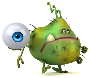 Eğlenceli çizgi film karakteri ile göz - 3d çizim