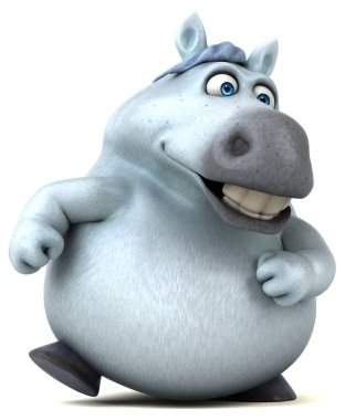 Eğlenceli at karakteri - 3D İllüstrasyon