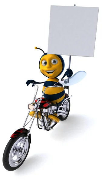 Funny Cartoon Character Motorcycle Illustration — Stock Photo, Image