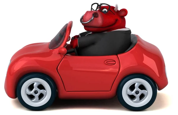 Funny Cartoon Character Car Illustration — Stock Photo, Image