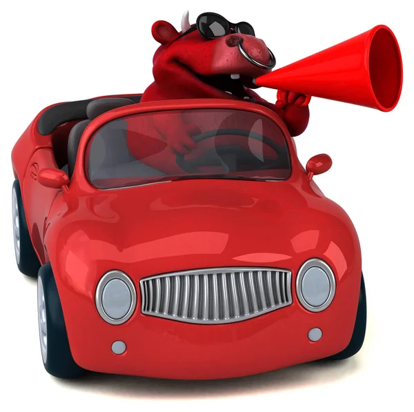 Funny Cartoon Character Car Illustration — Stock Photo, Image