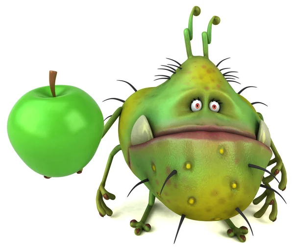 Funny Cartoon Character Apple Illustration — Stock Photo, Image