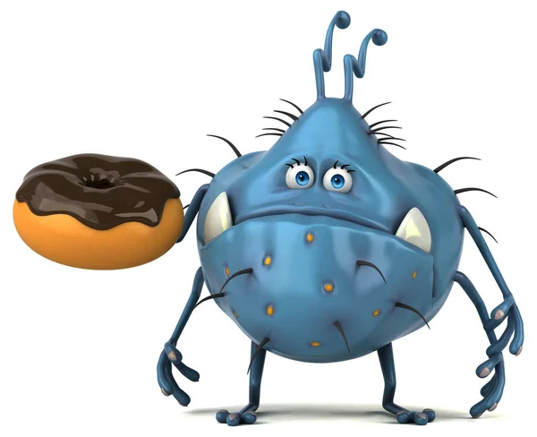 Lustige Cartoon Figur Mit Donut Illustration — Stockfoto