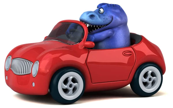 Funny Cartoon Character Car Illustration — Stock Photo, Image