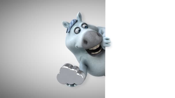 Cheval Amusant Avec Nuage Animation — Video