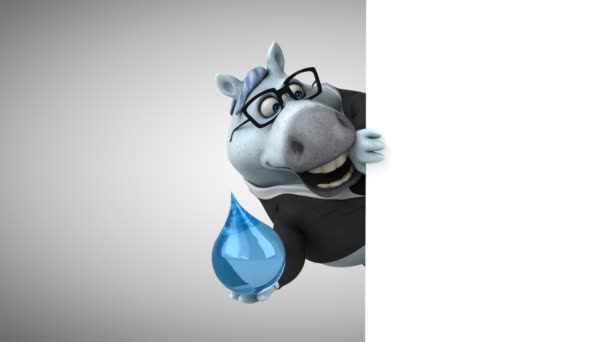 Rolig Häst Med Drop Animation — Stockvideo