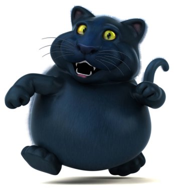 Kara kedi karakteri - 3D Görüntü