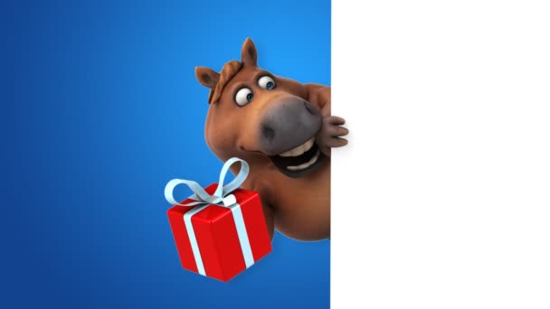 Zábava Kůň Dar Animace — Stock video