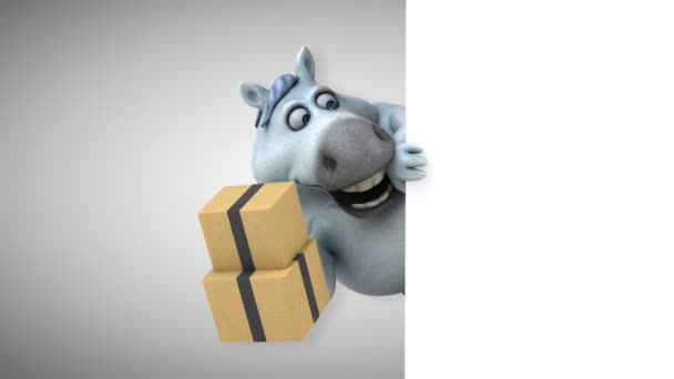 Fun Horse Boxes Animation — Stock Video