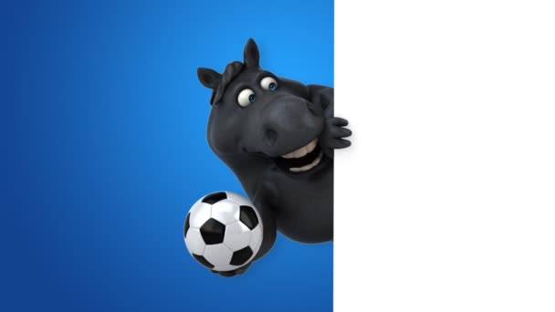 Divertido Caballo Con Pelota Animación — Vídeo de stock