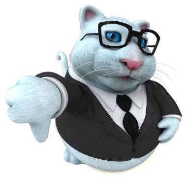 Eğlenceli kedi işadamı - 3d çizim