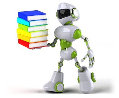 Komik robot karakteri ile - 3d çizim kitapları