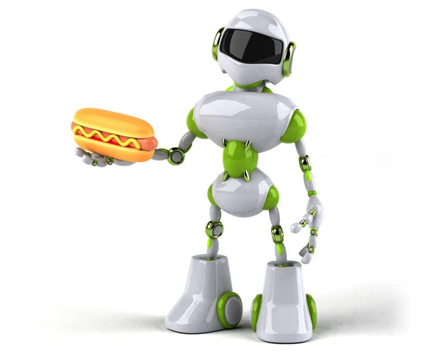 Legrační Robota Znak Hotdog Ilustrace — Stock fotografie