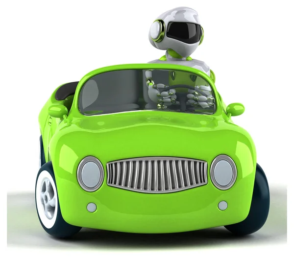 Green Robot Car Illustration — Stock Photo, Image