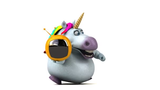 Divertido Unicornio Con Animación — Vídeo de stock