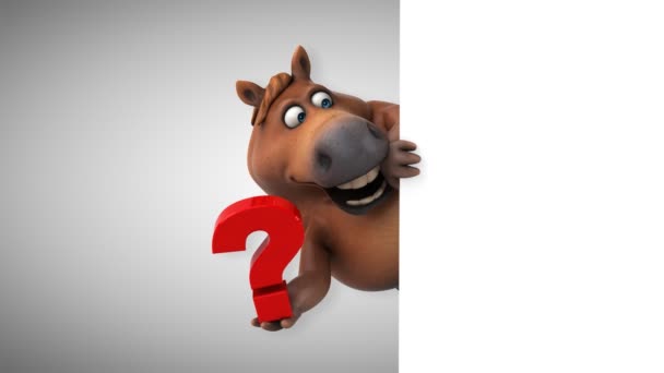 Cheval Amusant Avec Question Animation — Video