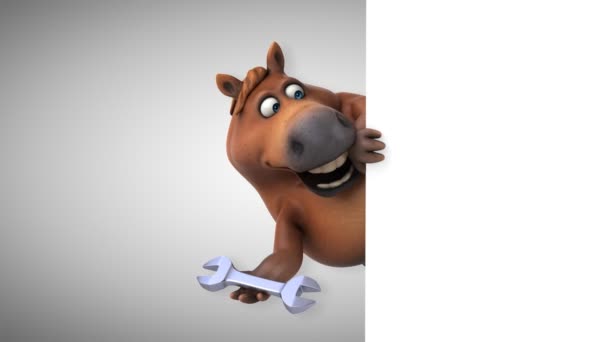 Zabawne Koń Narzędzia Animacji — Wideo stockowe
