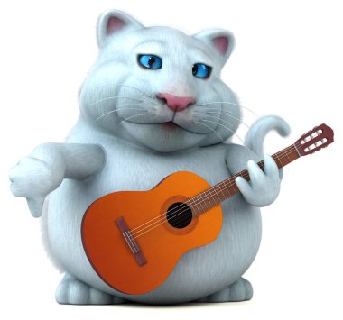 Müzik - 3d çizim eğlenceli çizgi film karakteri