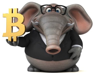 Eğlenceli çizgi film karakteri ile bit sikke - 3d çizim