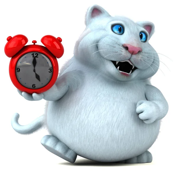 楽しい猫文字時計 イラスト — ストック写真