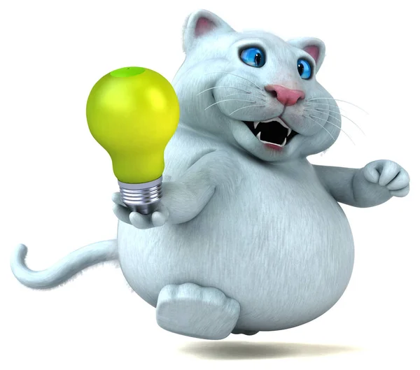 Fun Cartoon Character Light Bulb Illustration — Stock Photo, Image